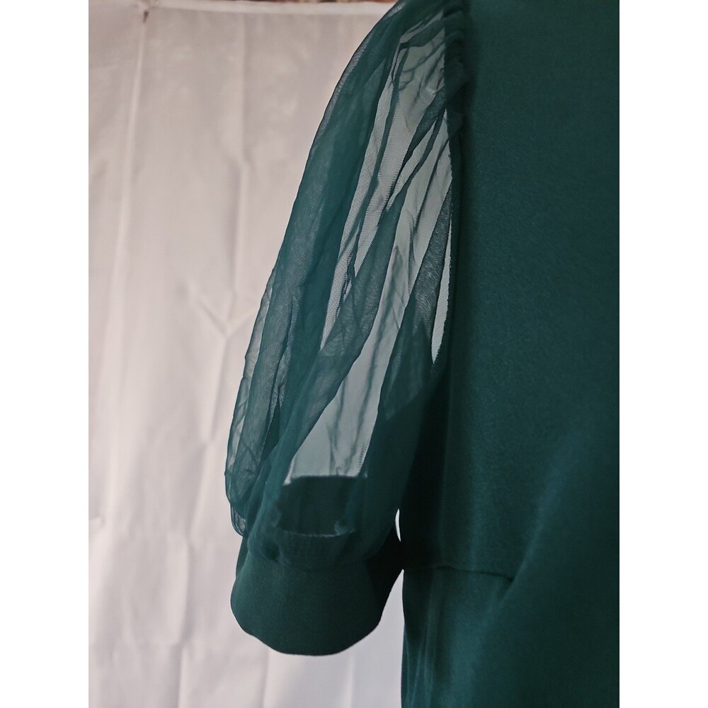NWT Emery Rose Dark Green Puff Sleeve Dress 1XL - Picture 3 of 9